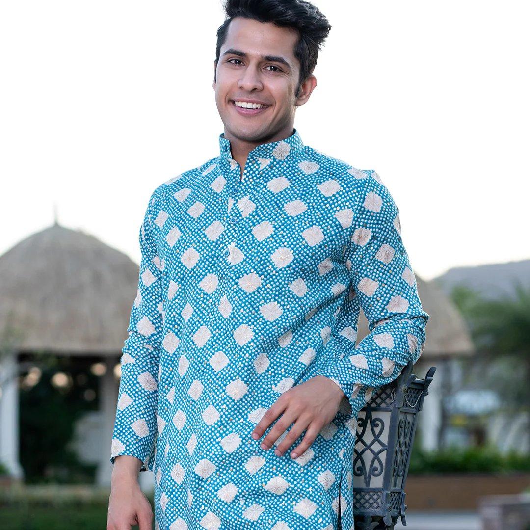 Printed Cotton Kurta for Men