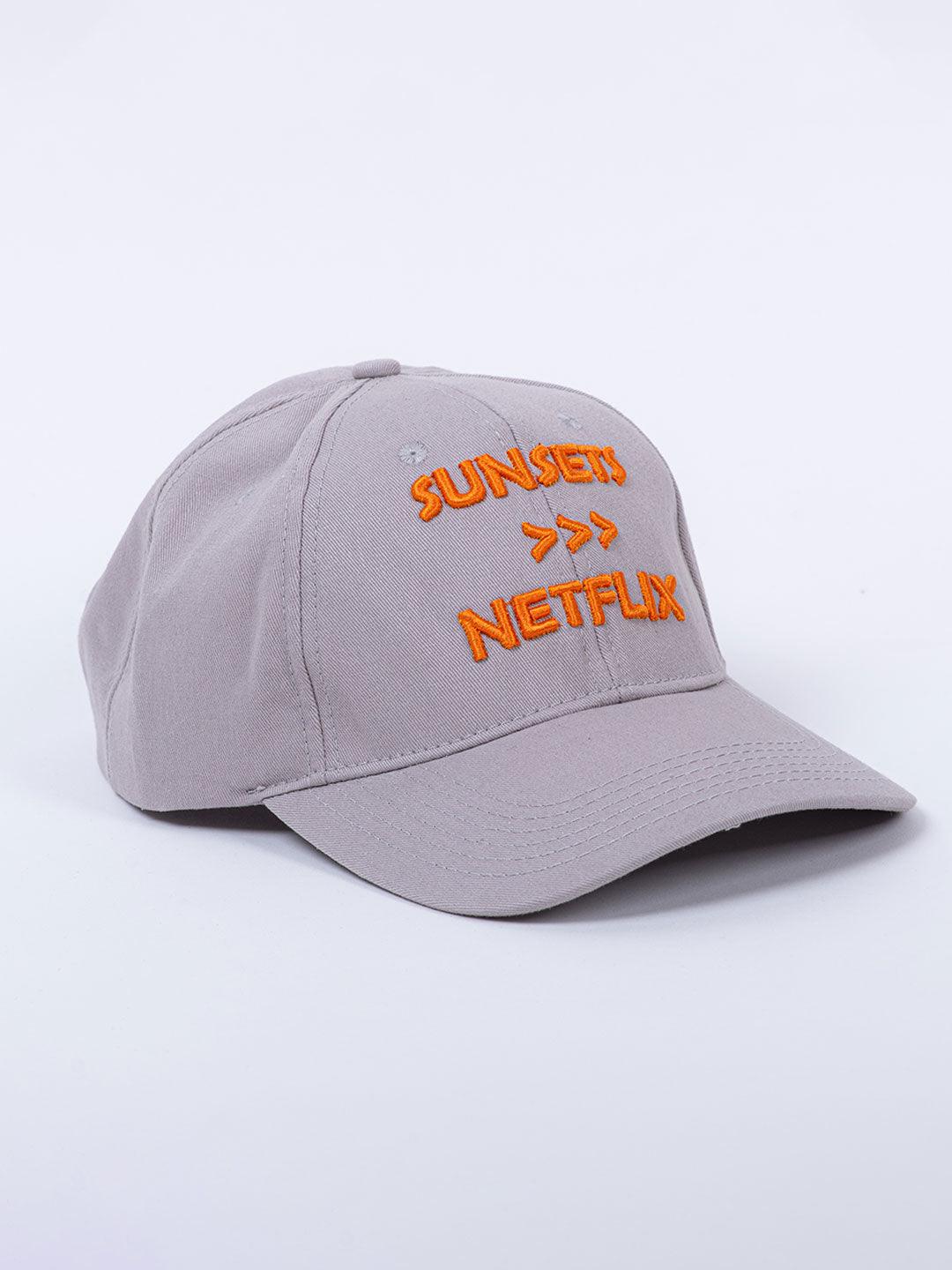 Sunsets Over Netflix Light Grey Free Size Unisex Baseball Caps - Tistabene