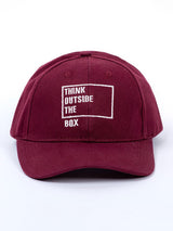 Think Outside The Box Maroon Free Size Unisex Baseball Caps - Tistabene