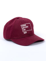 Think Outside The Box Maroon Free Size Unisex Baseball Caps - Tistabene