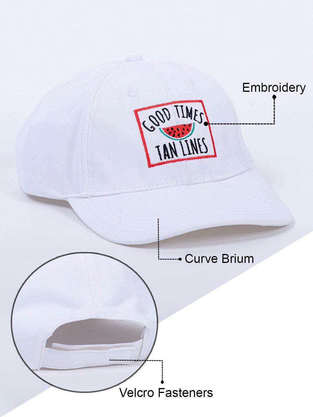 Good Times Tan Lines White Free Size Unisex Baseball Caps - Tistabene