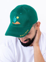 Rise N Shine Cactus Embroidered Green Free Size Unisex Baseball Caps - Tistabene