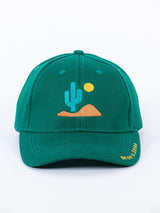 Rise N Shine Cactus Embroidered Green Free Size Unisex Baseball Caps - Tistabene