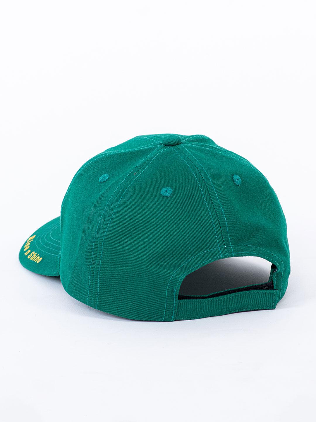 Rise N Shine Cactus Embroidered Green Free Size Unisex Baseball Caps - Tistabene