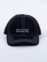 Believe Embroidered Black Free Size Unisex Baseball Caps - Tistabene