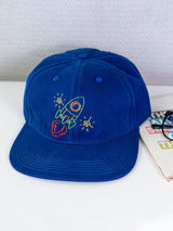 Rocket Embroidered Indigo Free Size Unisex Baseball Caps - Tistabene