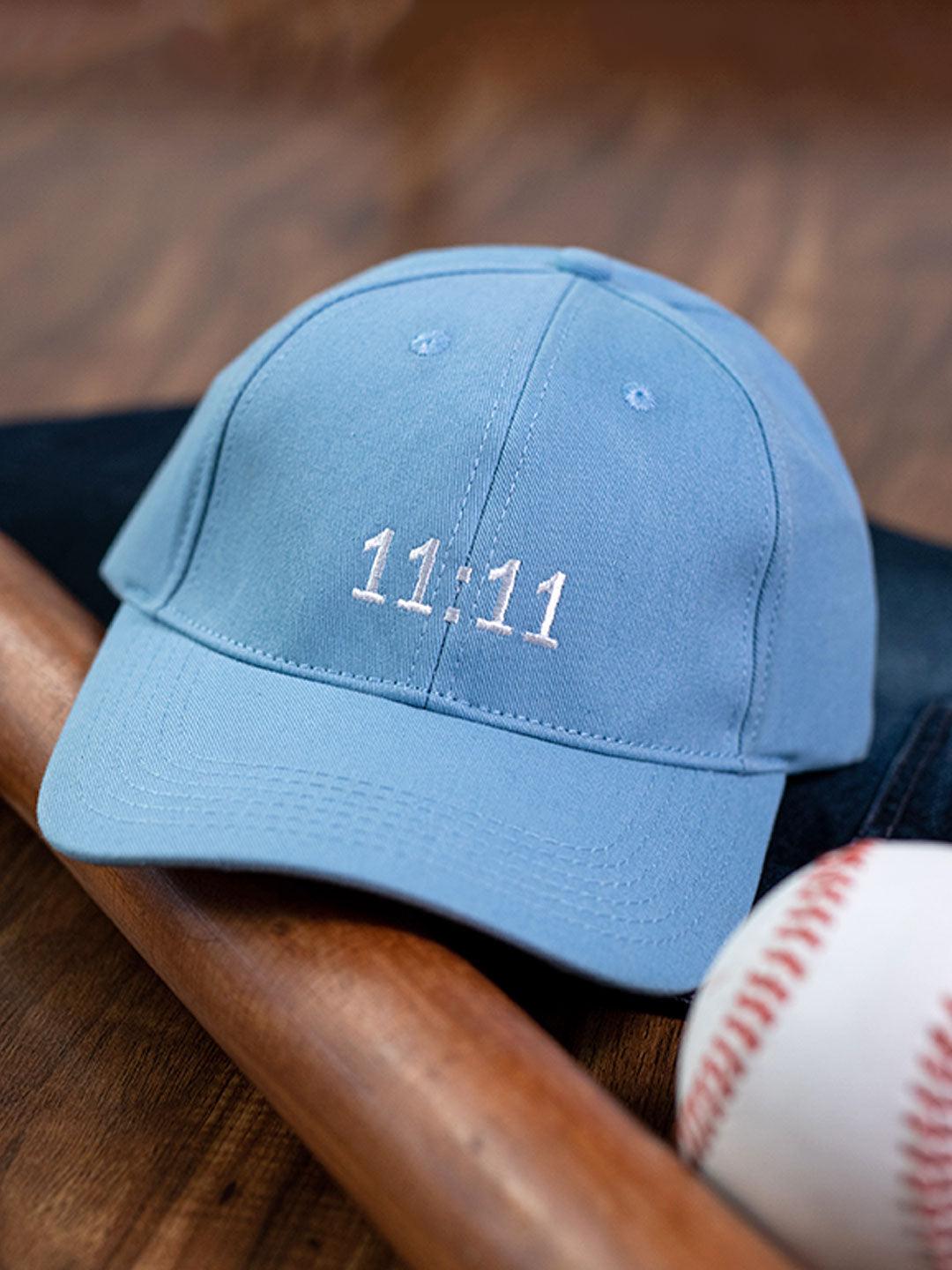 11:11 Embroidered Pale Blue Free Size Unisex Baseball Caps - Tistabene