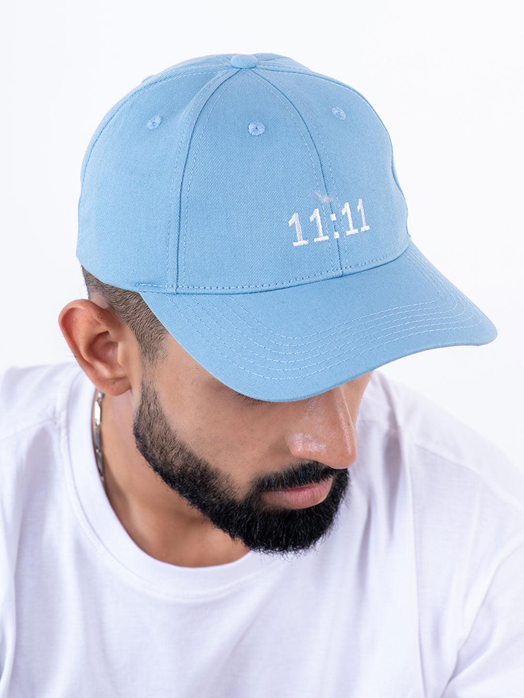 11:11 Embroidered Pale Blue Free Size Unisex Baseball Caps - Tistabene