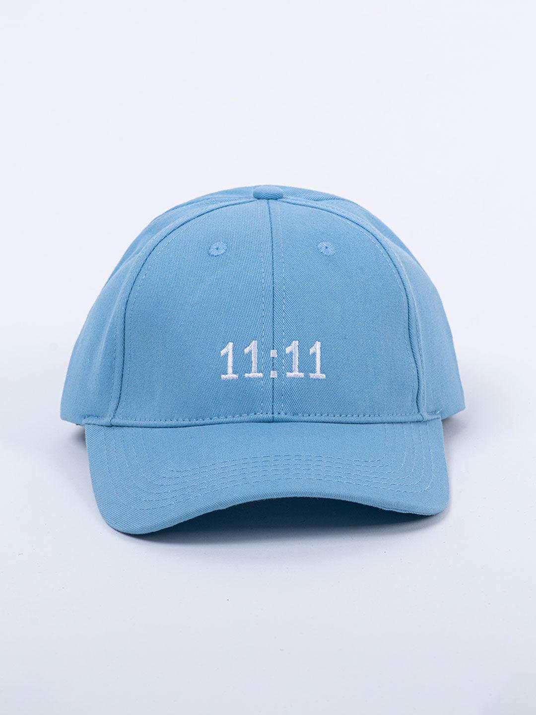 11:11 Embroidered Pale Blue Free Size Unisex Baseball Caps - Tistabene