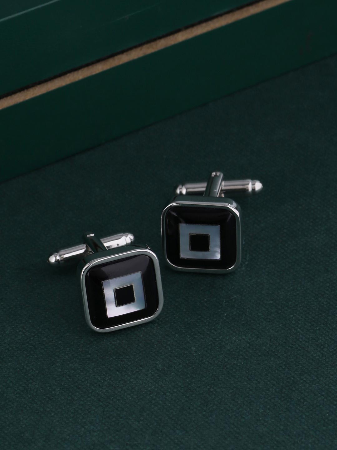 Square Black and Mother of Pearl Cufflink