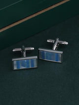 Blue and Mother of Pearl Rectangle Cufflink