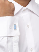 Blue and Mother of Pearl Rectangle Cufflink