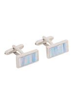 Blue and Mother of Pearl Rectangle Cufflink