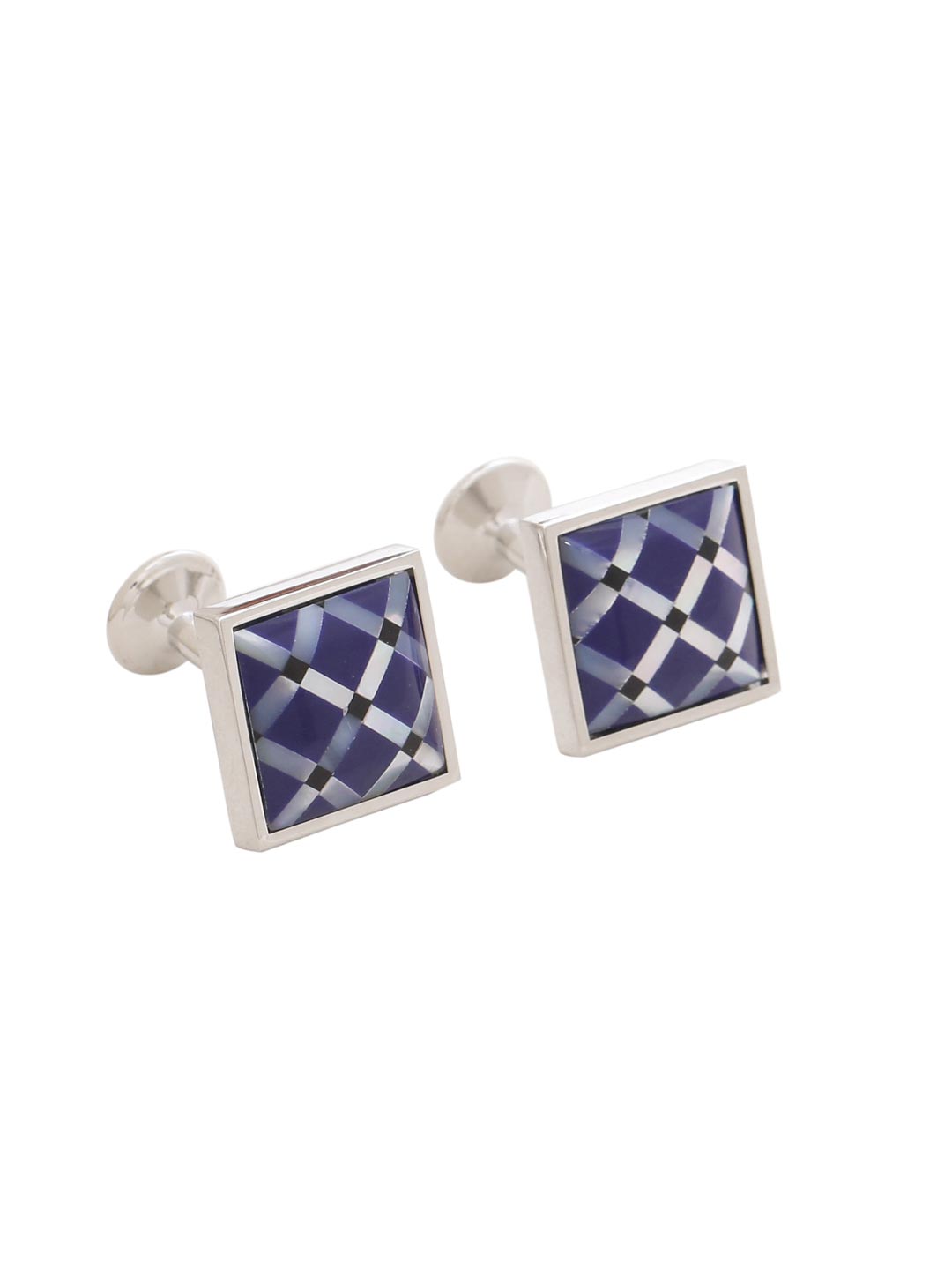 Blue and Mother of Pearl Geometric Cufflink