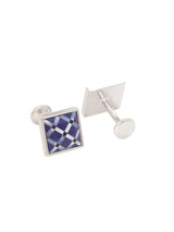 Blue and Mother of Pearl Geometric Cufflink