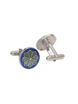 Blue and Green Royal Floral Motif Cufflink