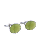 Green Color Stones  Classic  Bullet Back Cufflink