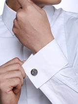 Enameled Ethnic Bullet Back Cufflink