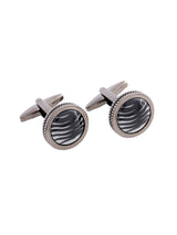 Classic Corporate Whale Back  Black Cufflink