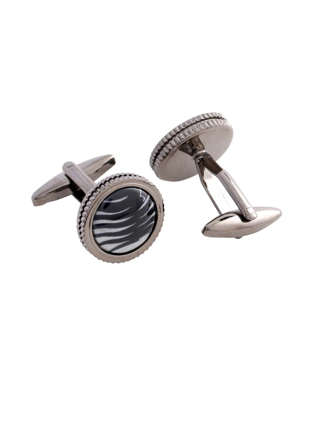 Classic Corporate Whale Back  Black Cufflink