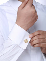 Classic Corporate Whale Back Yellow Cufflink