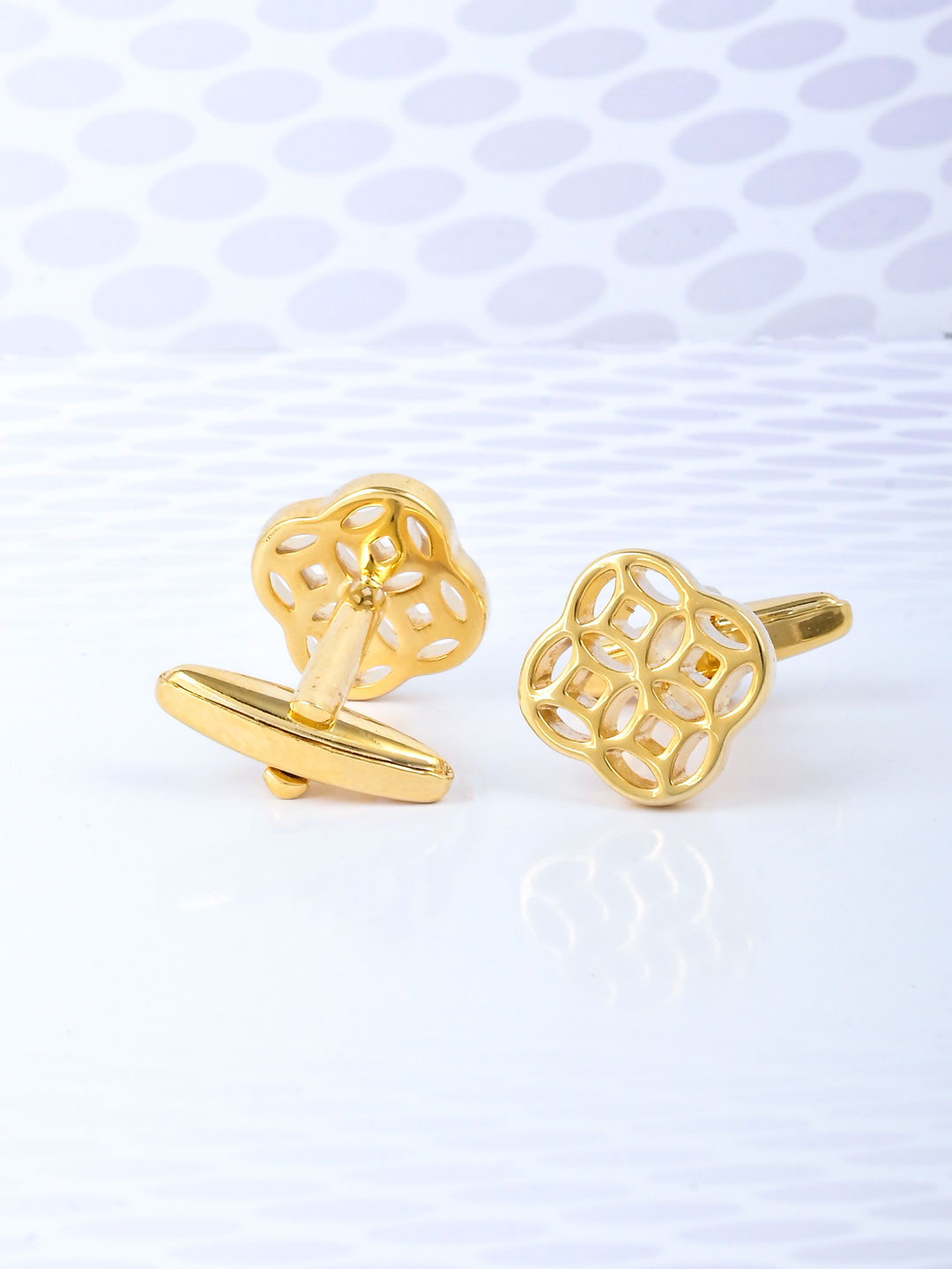 Gold tone designer cufflinks