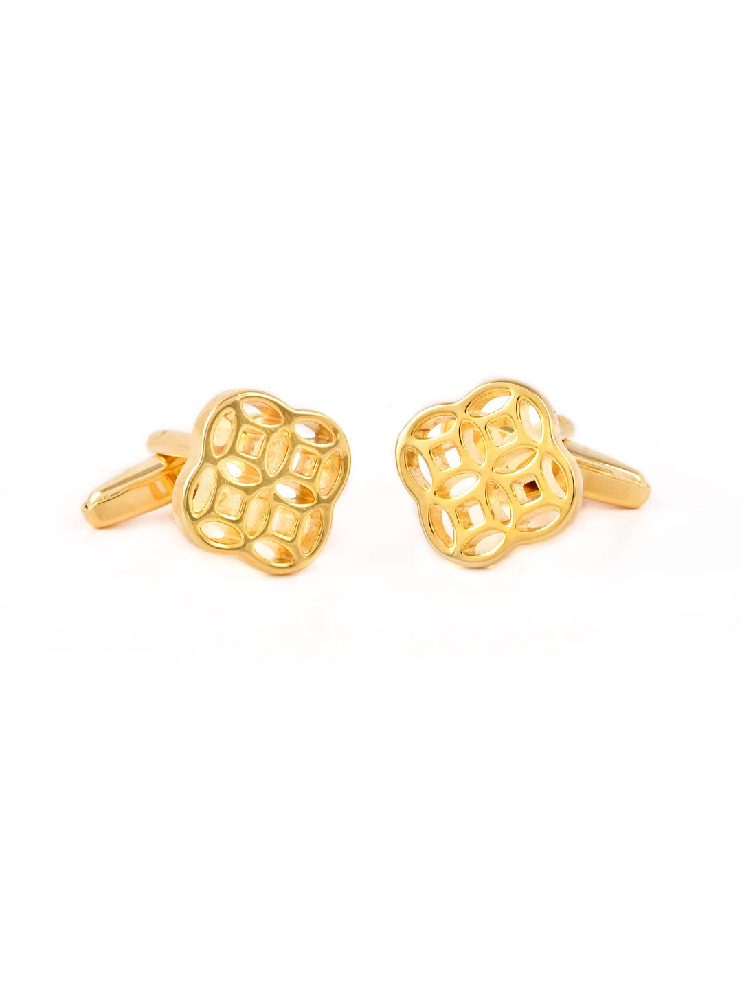 Gold tone designer cufflinks