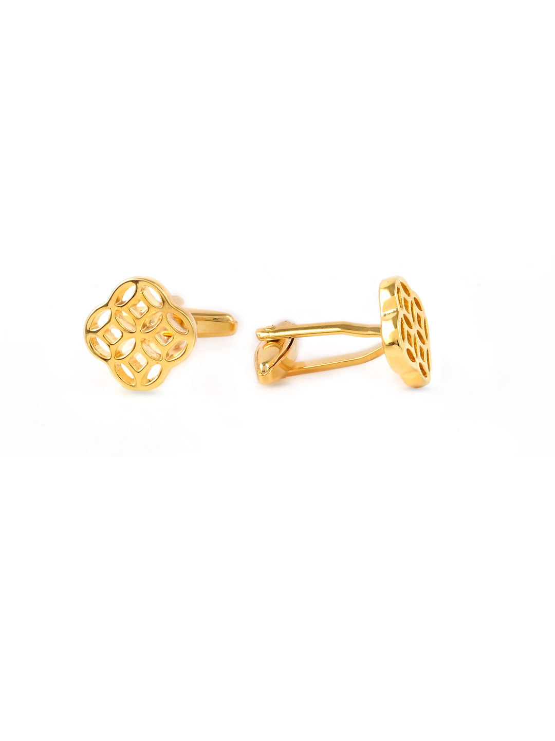 Gold tone designer cufflinks