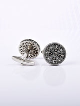 Filigree Ethnic Designer Silver Plated Cufflinks