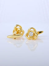 American Diamond studded gold plated cufflink