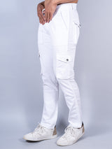 Solid White Mens Cargo Pants