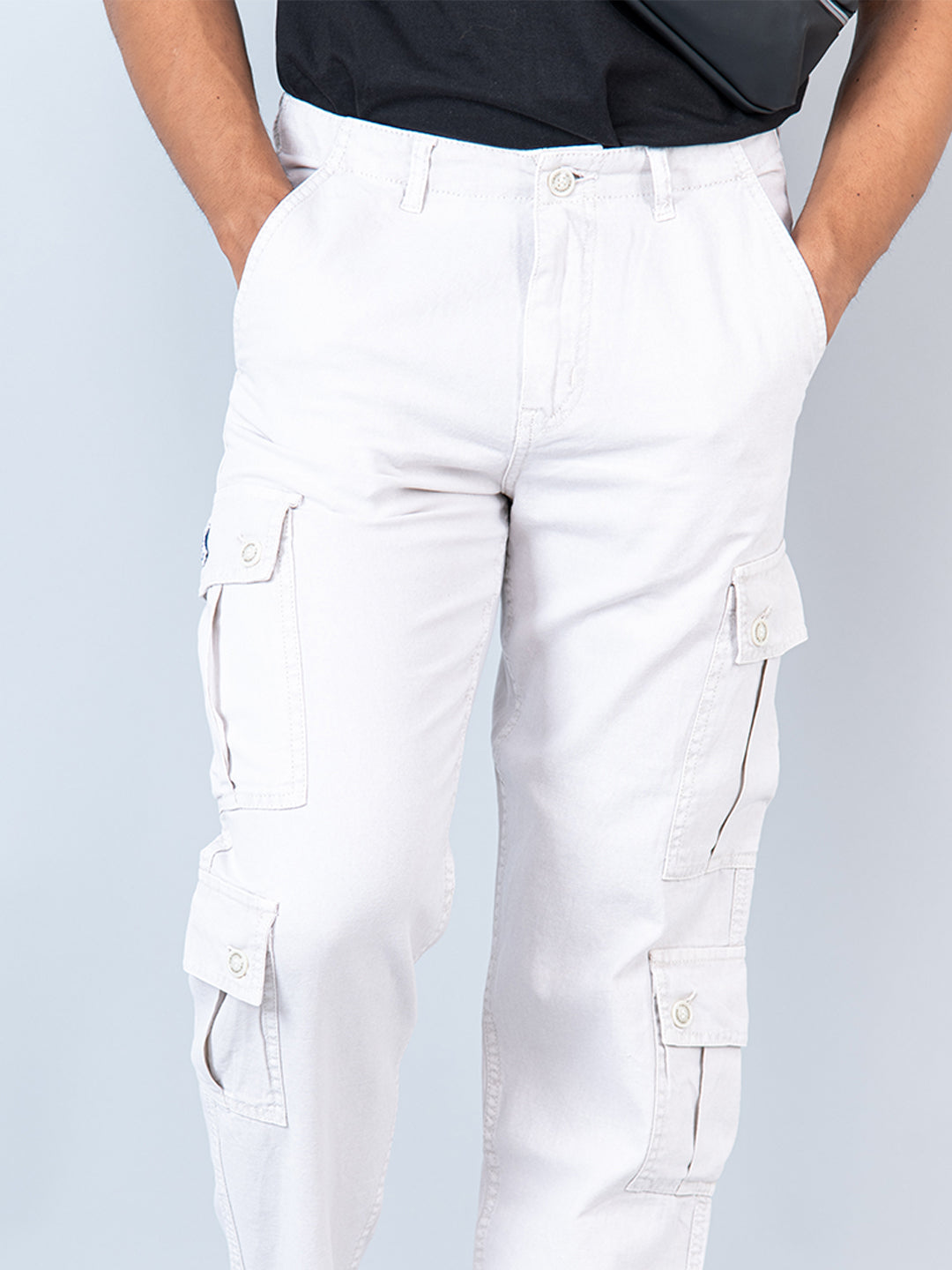 Buy THE GREY MIDRISE COMFORTABLE CARGO PANTS for Women Online in India