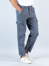 Grey Matty Linen Non Lycra Mens Cargo Pants