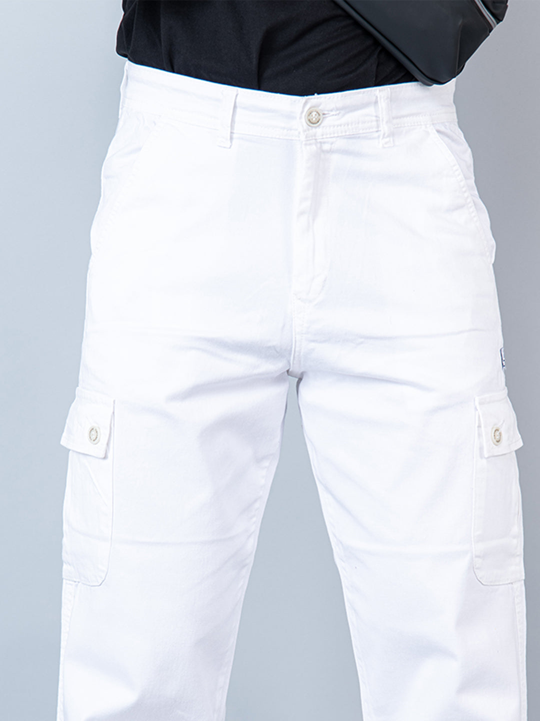 Buy White Baggy Fit Chinos Cotton Cargo Pants Online At Best Prices   Tistabene