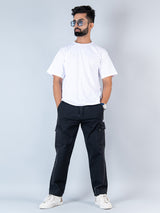 dark grey baggy fit chinos cotton cargo pants