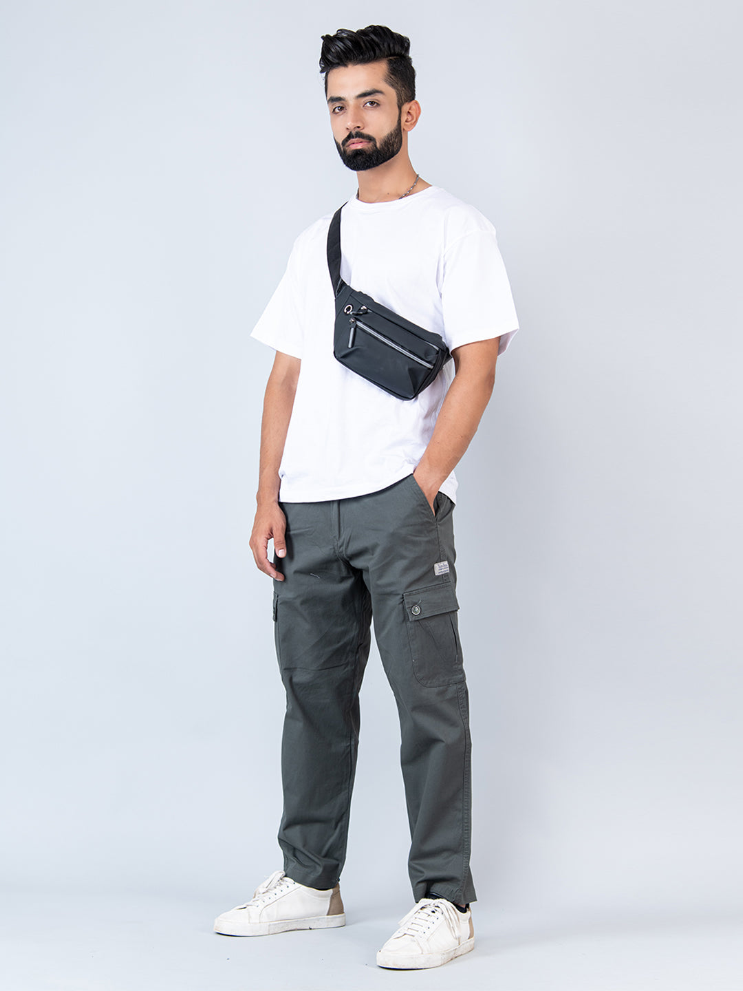 olive green baggy fit chinos cotton cargo pants