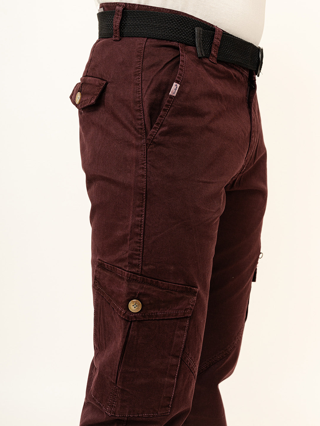 Ruby Wine Gap Twill Cotton Cargo Pants