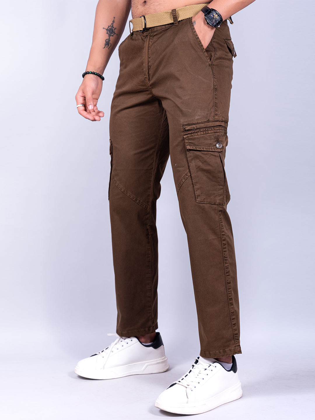 Brown Gap Twill Cotton Cargo Pants