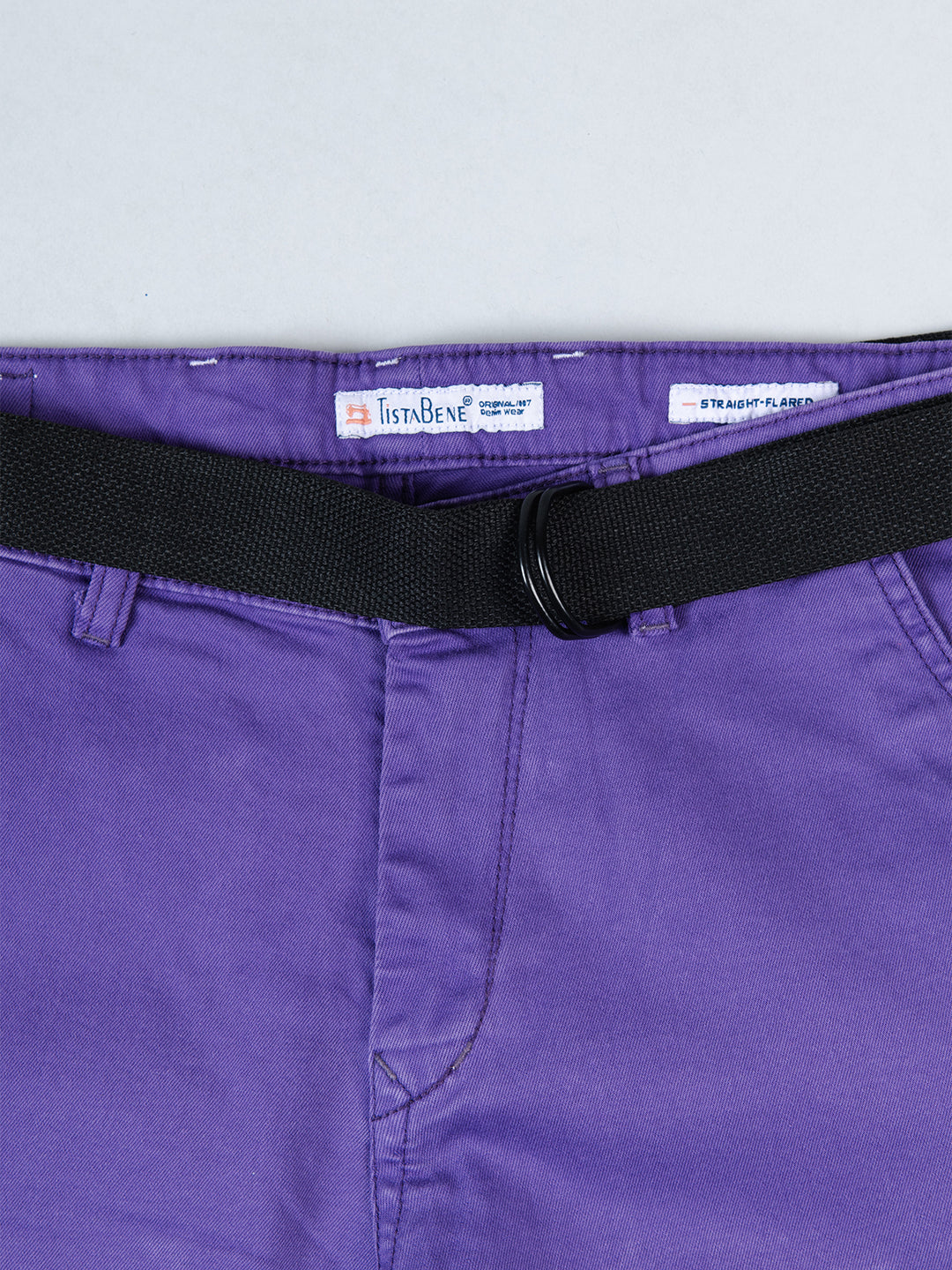 Purple Flared Straight Fit Cargo Pants