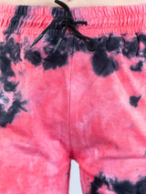 Pink & Blue Color Tie-Dye Cotton T-Shirt and Jogger Set For Women