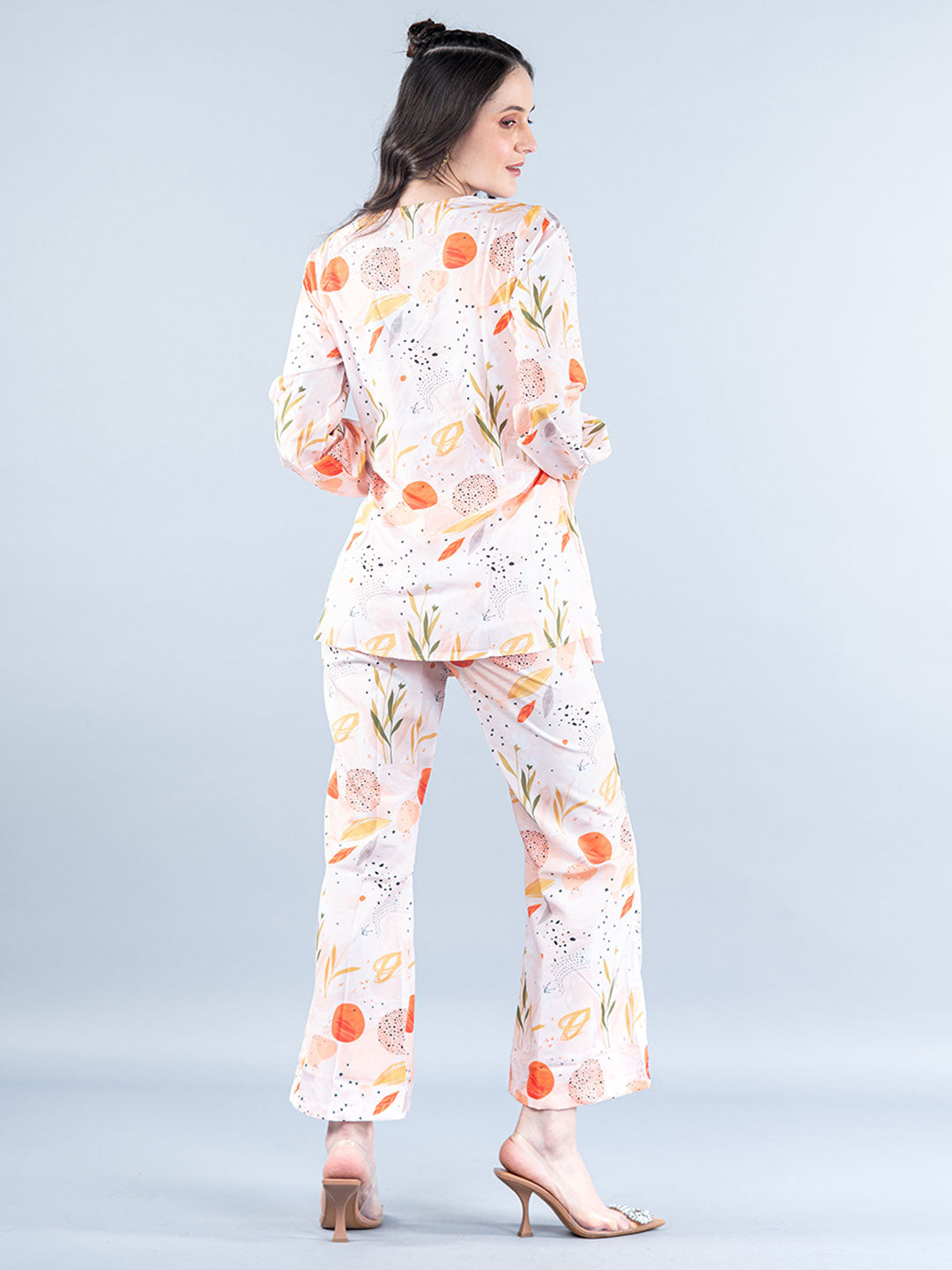 Peach Floral Printed Co-ord Set