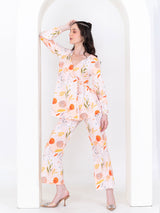 Peach Floral Printed Co-ord Set