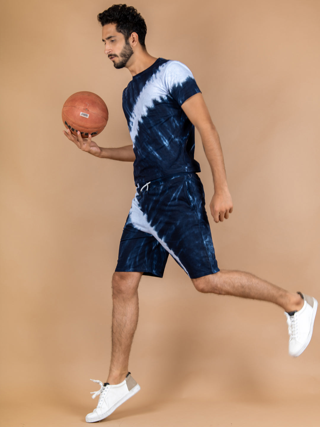 Navy blue Tie and dye T-shirt and Shorts