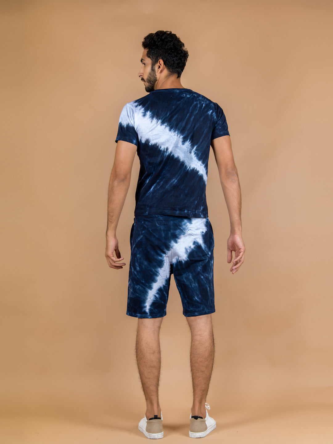 Navy blue Tie and dye T-shirt and Shorts