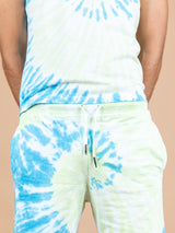 Blue and Green Tie and Dye T-shirt and Shorts