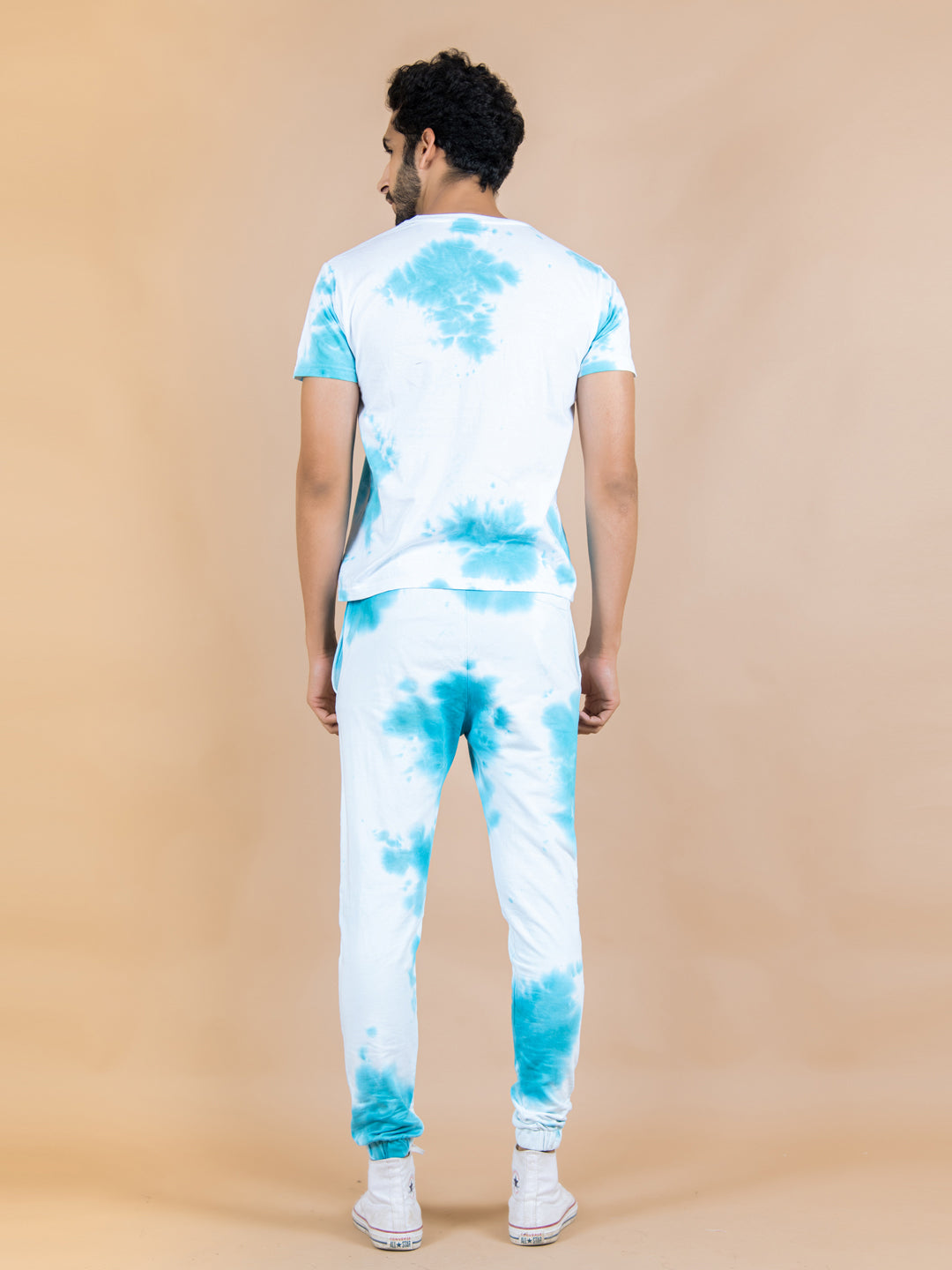 White and Blue Tie and Dye T-shirt and Joggers