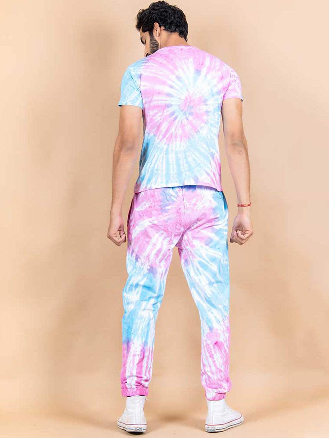 Motivated AF Pink and Blue Tie and Dye T-shirt and Joggers Co-Ord Set