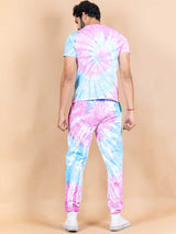 Motivated AF Pink and Blue Tie and Dye T-shirt and Joggers Co-Ord Set