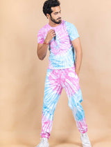 Motivated AF Pink and Blue Tie and Dye T-shirt and Joggers Co-Ord Set