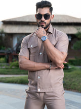 Brown Half Sleeves Modal Co-ord Set